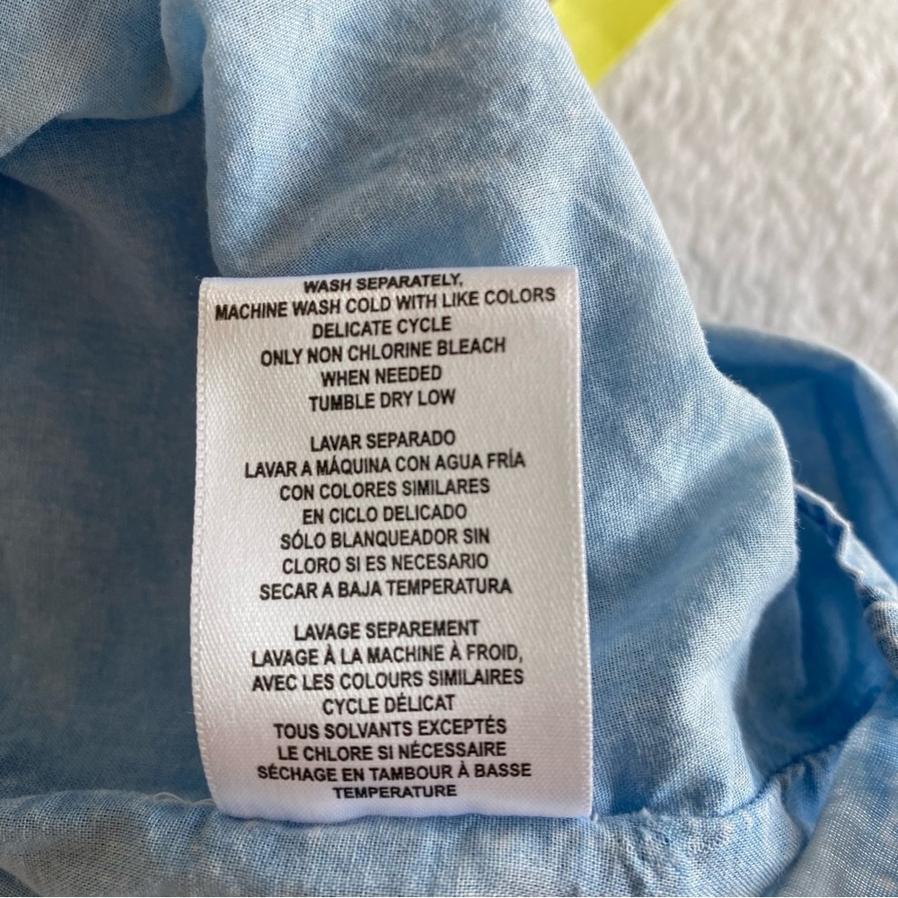 VELVET BY GRAHAM & SPENCER Chrissy Tonal Embroidery Chambray Dress | M - Picture 9 of 13